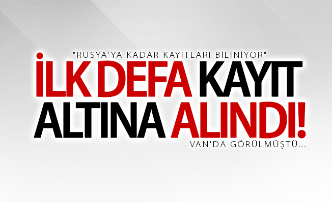 Van'da ilk defa kayıt altına alındı