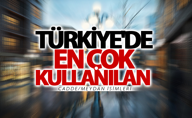 Türkiye'de en çok kullanılan cadde/meydan isimleri