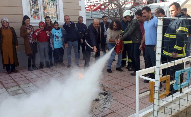 Van’da özel öğrenciler için yangın tatbikatı