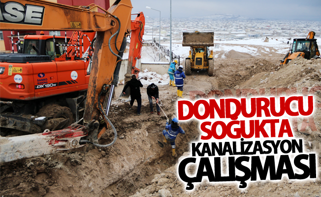 Dondurucu soğukta kanalizasyon çalışması