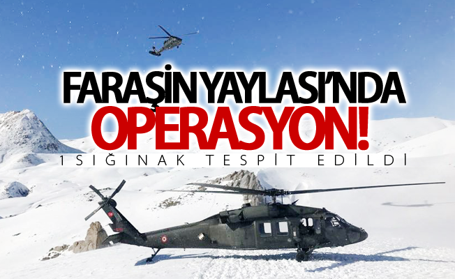 Faraşin Yaylası’nda operasyon! Sığınak tespit edildi