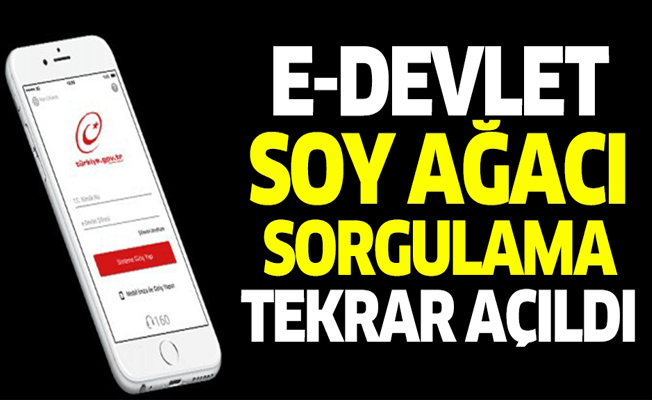 E-Devlet soy ağacı sorgulama yeniden açıldı