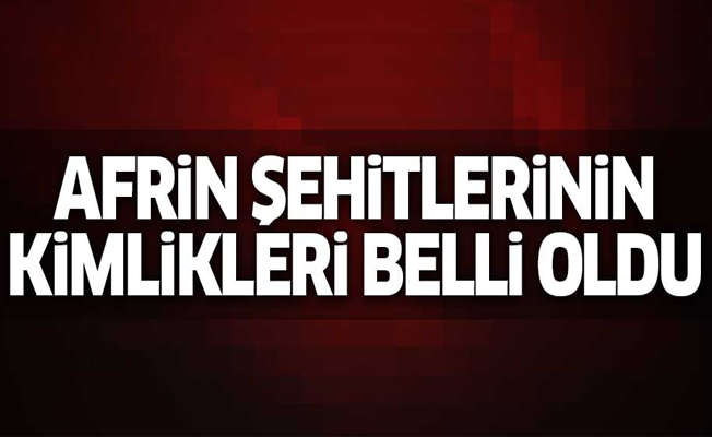 Afrin şehitlerinin kimlikleri belli oldu