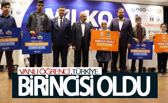 Vanlı öğrenci Türkiye birincisi oldu