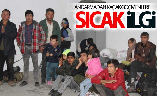 Jandarmadan kaçak göçmenlere sıcak ilgi