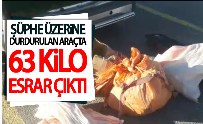 Van'da Şüphe üzerine durdurulan araçta 63 kilo esrar çıktı