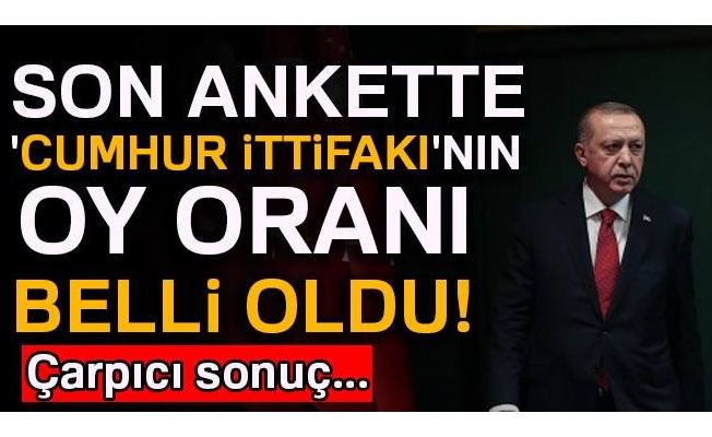 Son ankette 'Cumhur İttifakı'nın oy oranı belli oldu!