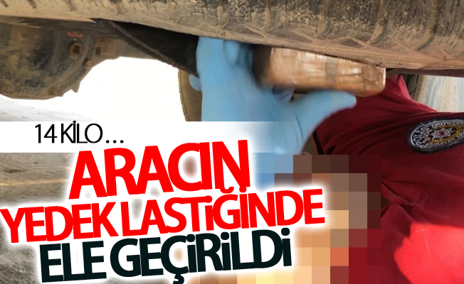 Aracın yedek lastiğinde 14 kilo eroin ele geçirildi