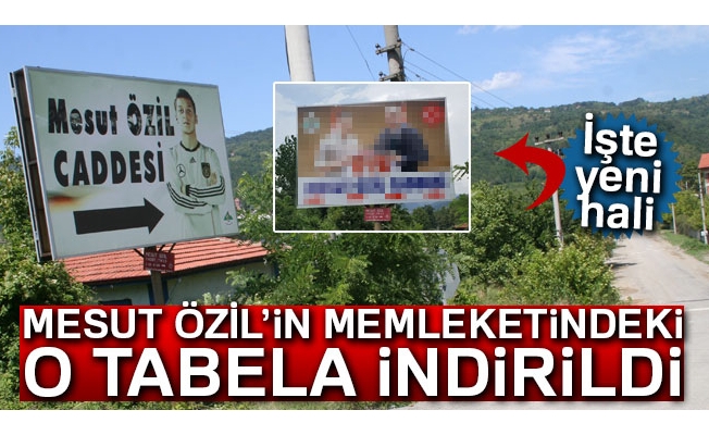 Zonguldak'taki Mesut Özil tabelası değişti