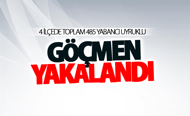 4 ilçede toplam 485 yabancı uyruklu göçmen yakalandı