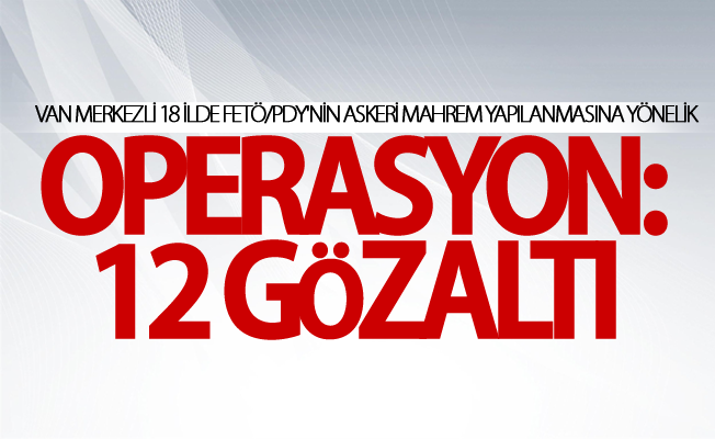 Van merkezli 18 ilde FETÖ/PDY'nin askeri mahrem yapılanmasına operasyon