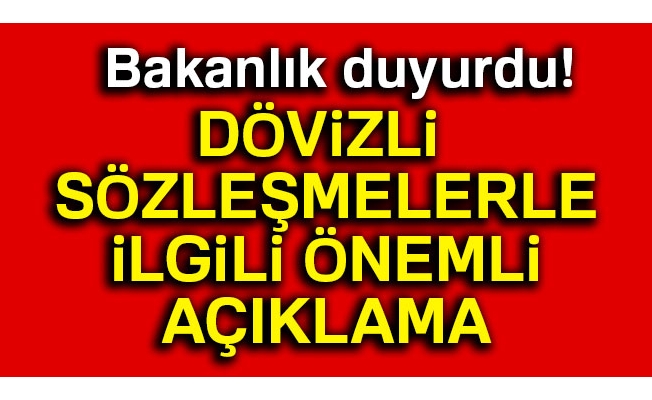 Hazine ve Maliye Bakanlığından dövizli sözleşmelere ilişkin açıklama