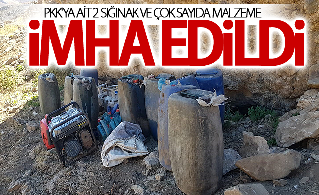 PKK'ya ait 2 sığınak ve çok sayıda malzeme imha edildi