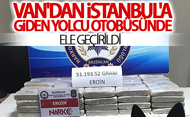 Van'dan İstanbul'a giden yolcu otobüsünde ele geçirildi