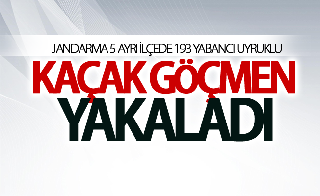 Jandarma 5 ayrı ilçede 193 yabancı uyruklu kaçak göçmen yakaladı