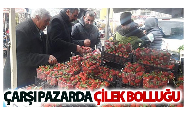 Çarşı pazarda çilek bolluğu