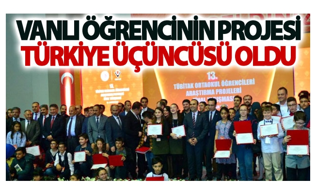 Vanlı öğrencinin projesi Türkiye üçüncüsü oldu