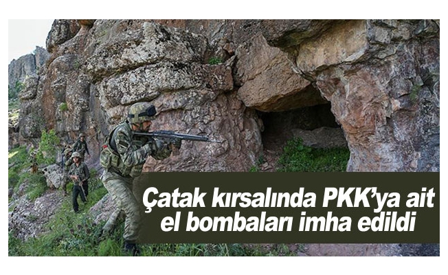 Çatak kırsalında PKK’ya ait el bombaları imha edildi