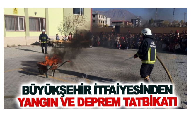 Büyükşehir itfaiyesinden yangın ve deprem tatbikatı