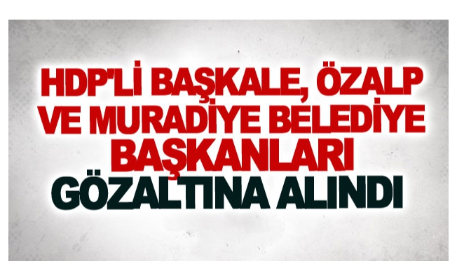 Başkale, Özalp ve Muradiye belediye başkanları gözaltına alındı