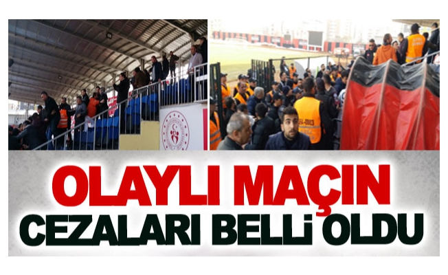 Olaylı maçın cezaları belli oldu