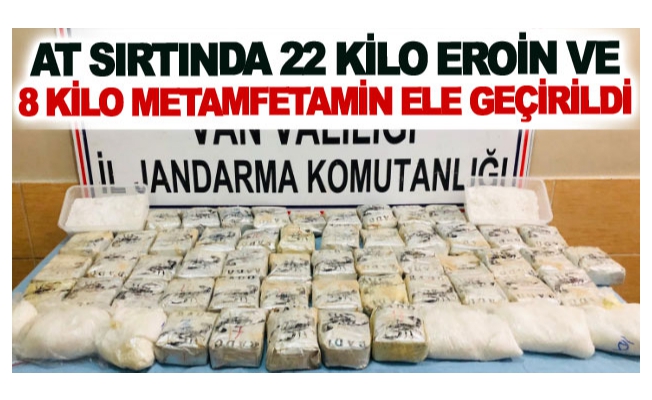 At sırtında 22 kilo eroin ve 8 kilo metamfetamin ele geçirildi