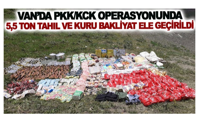 Van’da PKK/KCK operasyonunda 5,5 ton tahıl ve kuru bakliyat ele geçirildi