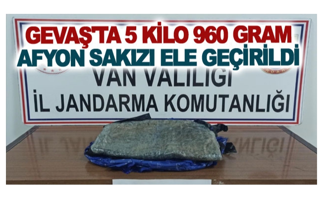 Gevaş'ta 5 kilo 960 gram afyon sakızı ele geçirildi