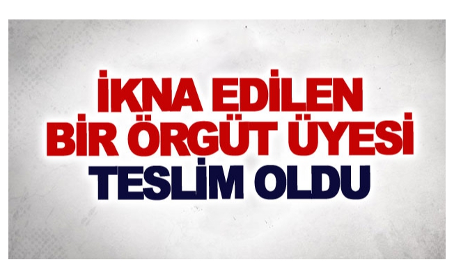 İkna edilen bir örgüt üyesi teslim oldu