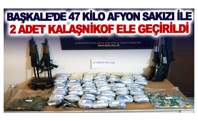 Başkale’de 47 kilo afyon sakızı ile 2 adet Kalaşnikof ele geçirildi