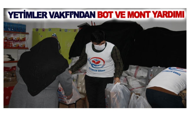 Yetimler Vakfı’ndan bot ve mont yardımı