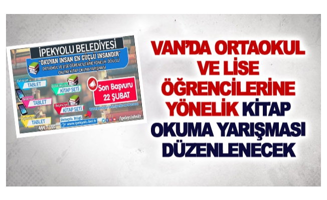 Van’da ortaokul ve lise öğrencilerine yönelik kitap okuma yarışması düzenlenecek