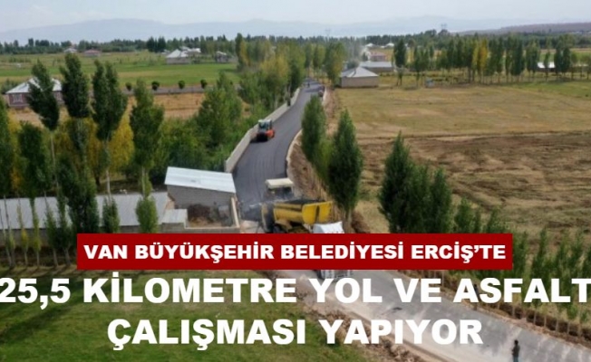 Büyükşehir Belediyesi Erciş'te 12 noktada asfalt çalışması yapıyor