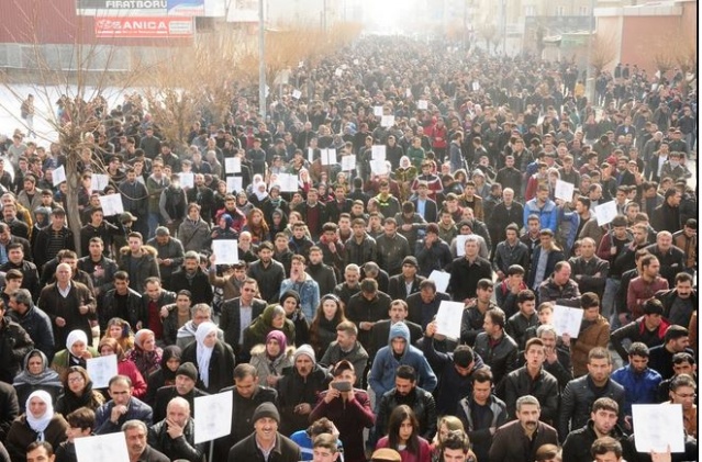 Van'da 15 Şubat yürüyüşü fotoğrafları