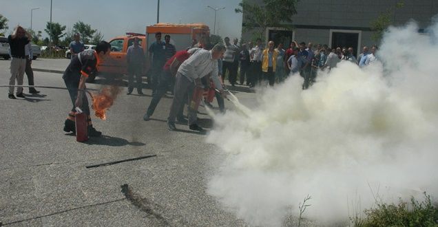 Van'da Gerçeği Aratmayan Yangın Tatbikatı