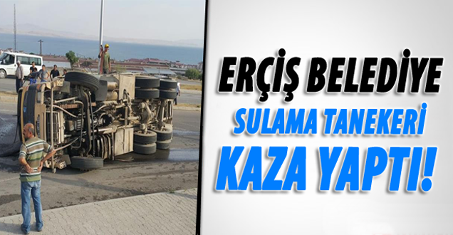 Belediye Sulama Tankeri Kaza Yaptı