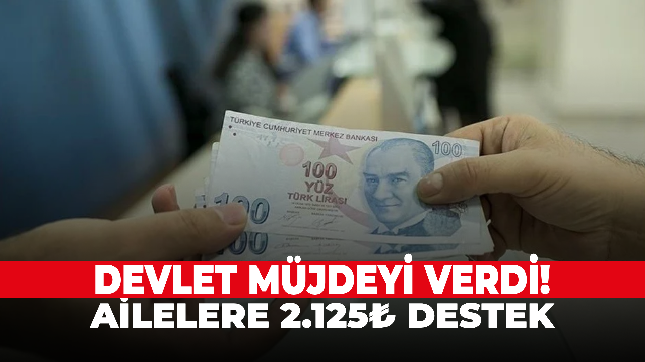 Devlet müjdeyi verdi! Ailelere 2.125₺ destek