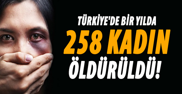 Bir yılda 258 kadın öldürüldü!