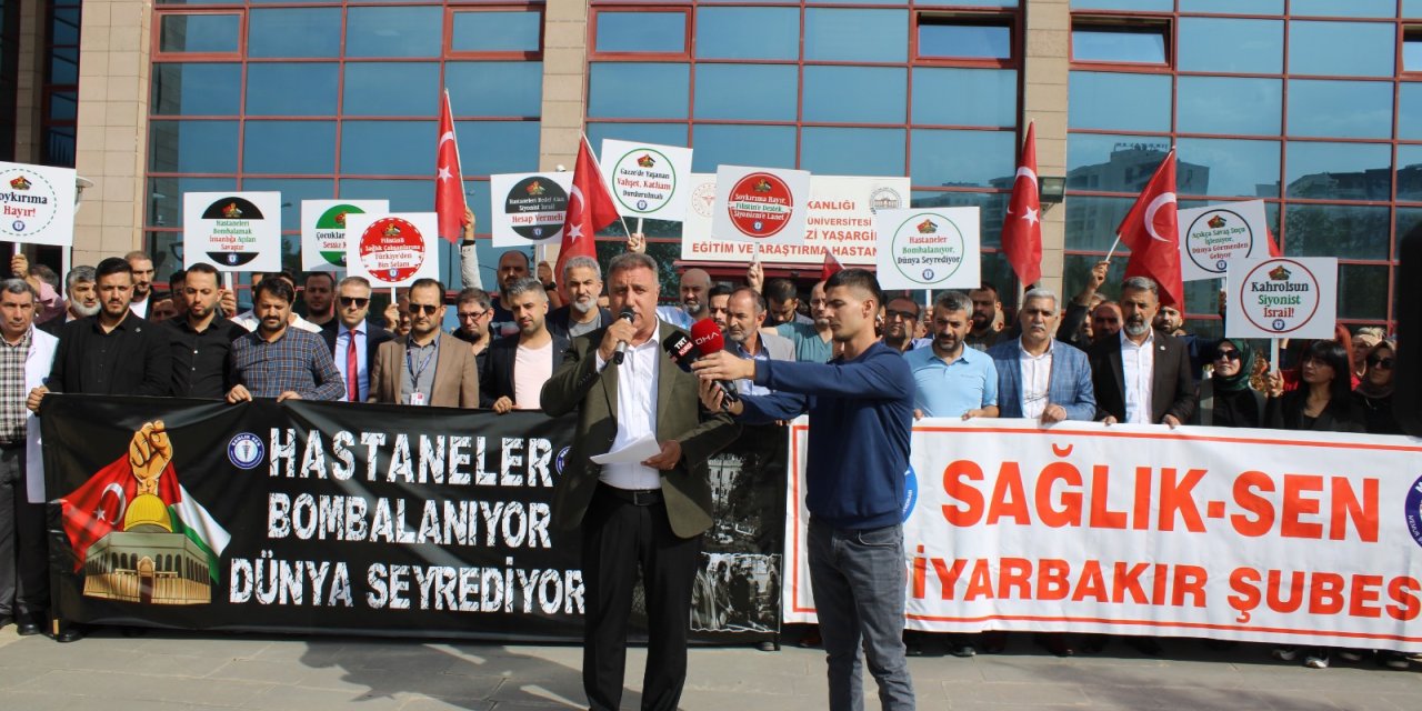 Diyarbakır, Şırnak, Siirt Ve Mardin’de Sağlık-sen’den İsrail Protestosu