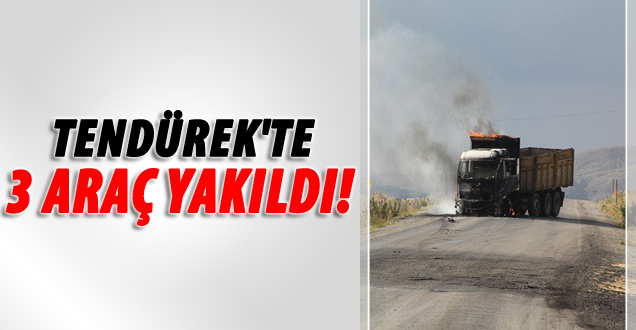 PKK'lılar Tendürek'te 3 aracı yaktı!