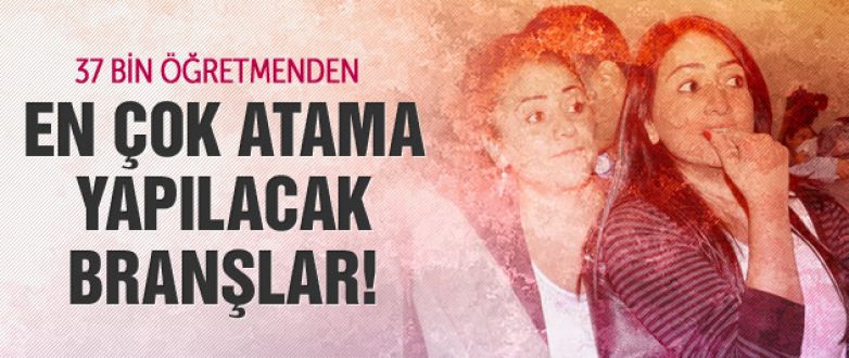 37 Bin Öğretmen atama kontenjanları ve en fazla atama yapılacak branşlar!