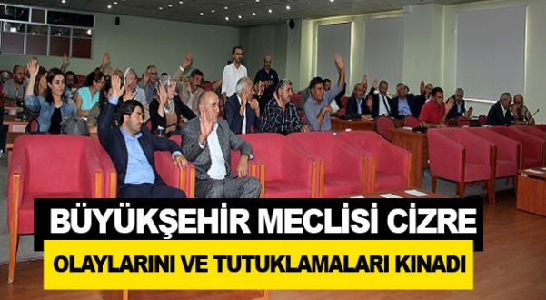Büyükşehir Meclisi Cizre olaylarını ve tutuklamaları kınadı