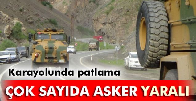 Karayolu'nda patlama 12 asker yaralandı