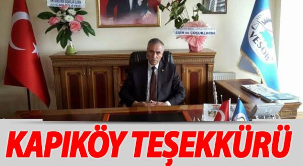 ESOB Başkanı’ndan Kapıköy Teşekkürü