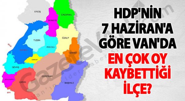 işte HDP'nin 7 Haziran'a Göre Van'da En çok Oy Kaybettiği İlçe