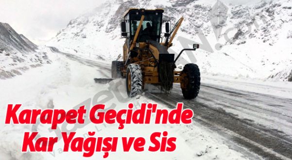 Karapet Geçidi'nde Kar Yağışı ve Sis