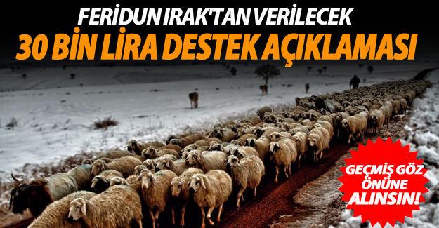 Feridun Irak’tan verilecek ‘30 bin lira destek’ açıklaması