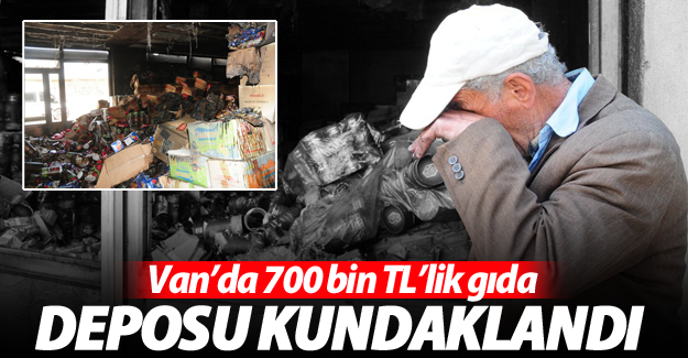 Van’da Gıda Dolu Depo Kundaklandı