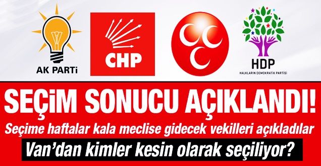 İŞTE VAN'DA MECLİSE GİDECEK O İSİMLER